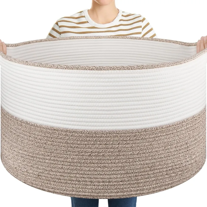 Oiasket Large Blanket Basket with Handles