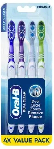 Oral B Dual Clean Manual Toothbrushes 4-Pack