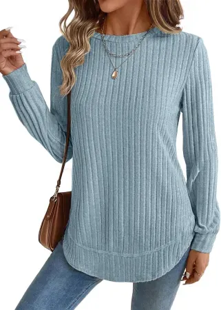JUSTFASHIONNOW Women's Long Sleeve Tunic Sweater