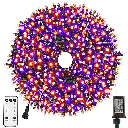105' XTF2015 Orange & Purple Halloween String Lights w/ 300 LEDs & 8 Modes