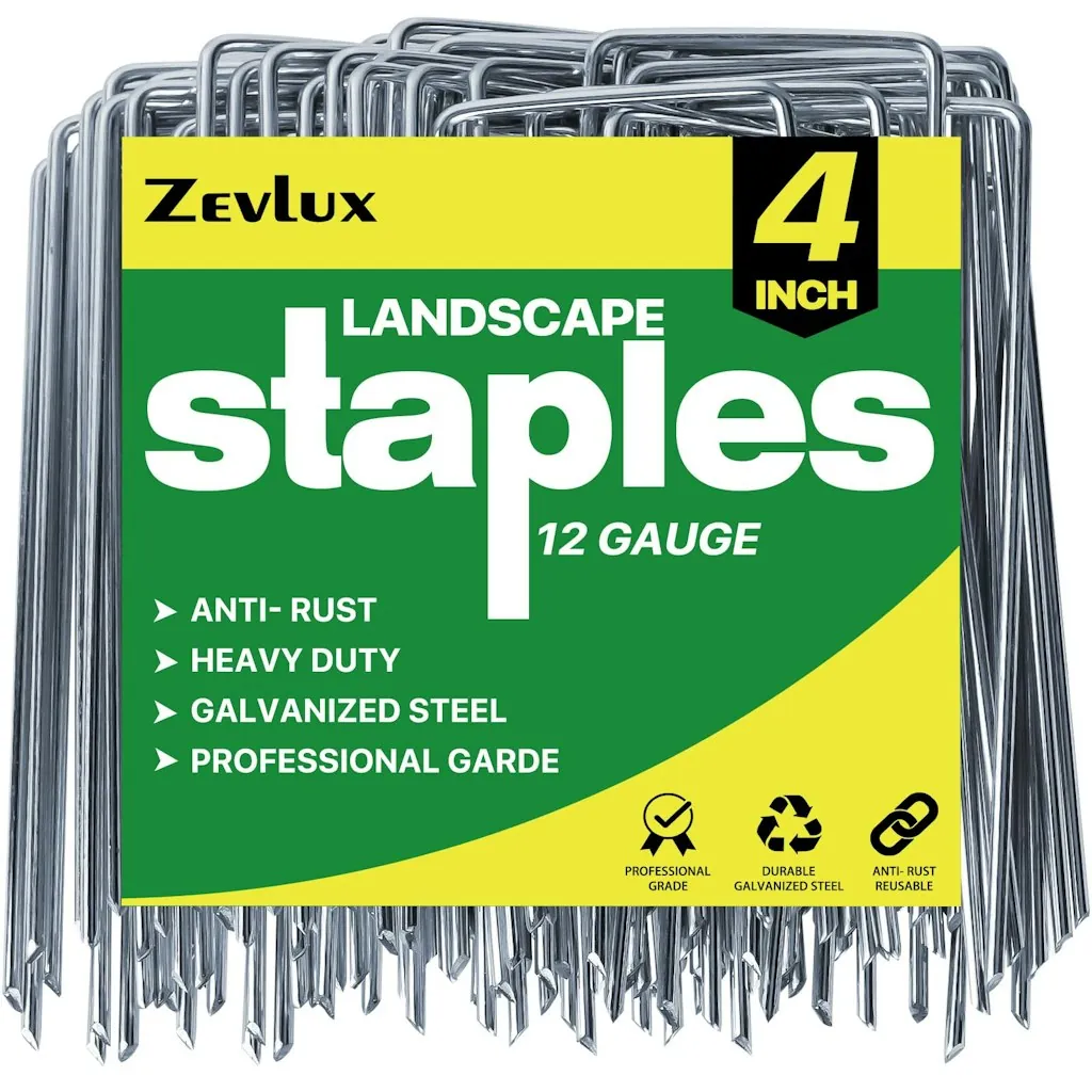 Zevlux 4" Galvanized Landscape Staples 50-Pack