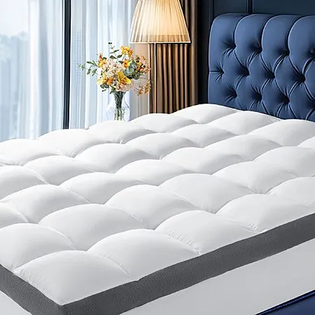 LIANLAM Queen Mattress Topper for Back Pain Relief (60" x 80", Gray)