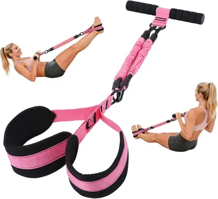 TRSAIM 30/60lb Adjustable Foot Resistance Bands w/ Pedal & Handles