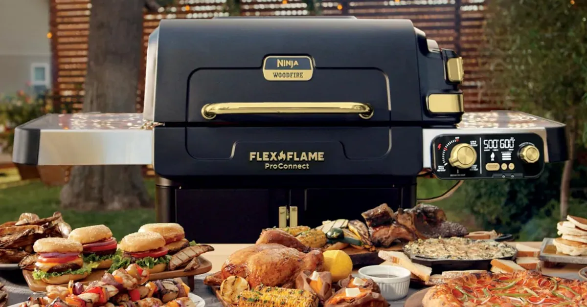 Ninja FlexFlame ProConnect 5-in-1 Grill & Smoker back