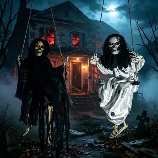 Joyfy 2-Piece 3' Light Up Swinging Halloween Decor