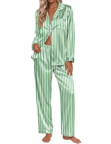 Ekouaer 2 Piece Long Silk Pajama Sets - Many Options