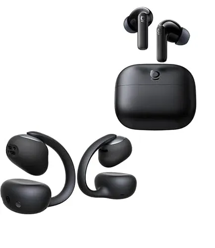 Baseus Bowie MC2 Open Ear Clip-On Earbuds + BP1 NC Hybrid ANC Wireless Earbuds Bundle