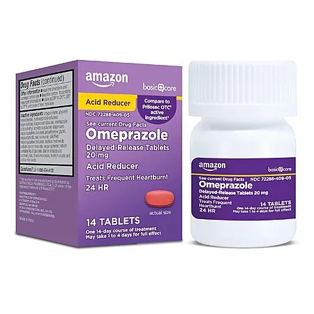 14-Ct Amazon Basic Care Omeprazole 20mg Delayed Release Tablets