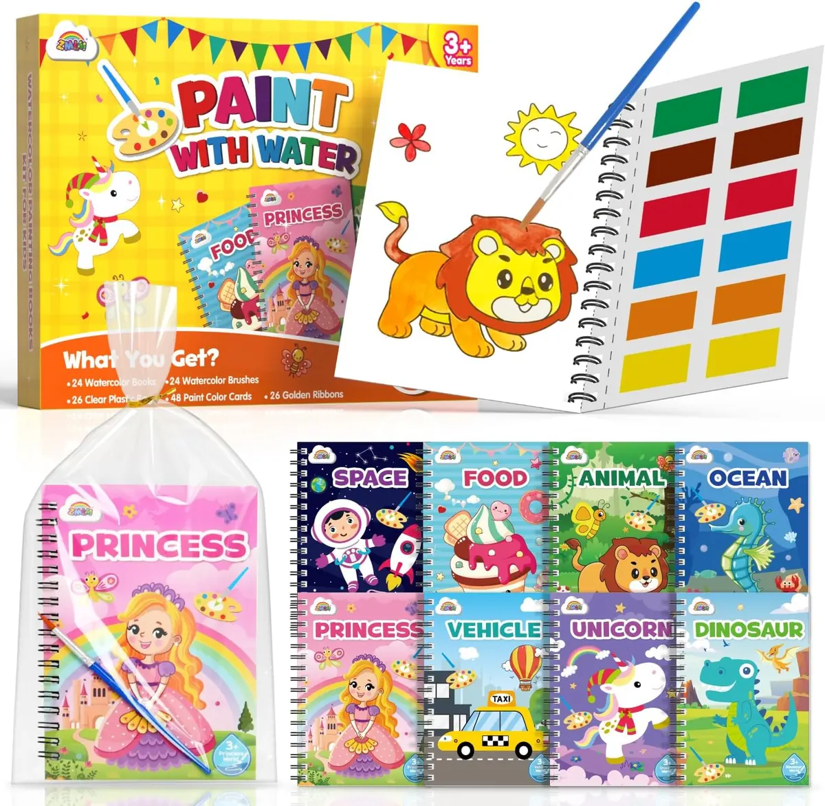 Watercoloring Books 24-Pack