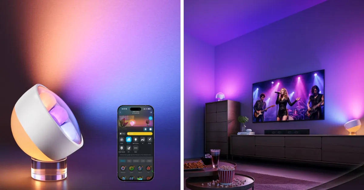 Wallwasher Smart Table Lamp with Matter back
