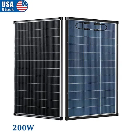 2-Pc 200W AeternisSol N-Type Bifacial Solar Panel (25% Eff, 12V Off-Grid)