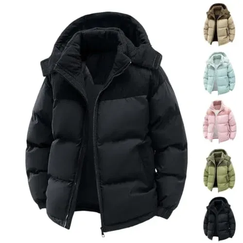Men's Thicken Warm Quilted Jacket with Hoodie