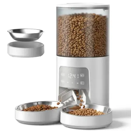 NEWBULIG 2-Bowl 6L Automatic Cat Feeder