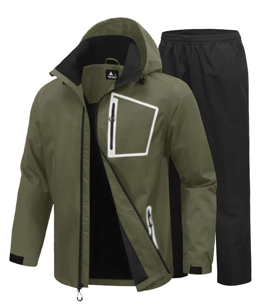Swisswell Men's Reflective Waterproof Rain Suit