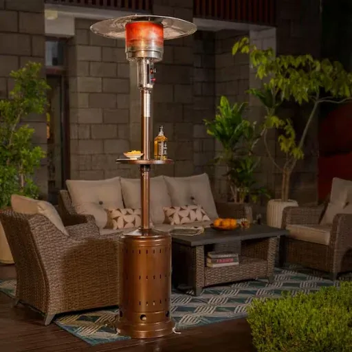 Nuu Garden 46,000 BTU Metal Brown Propane Gas Patio Heater