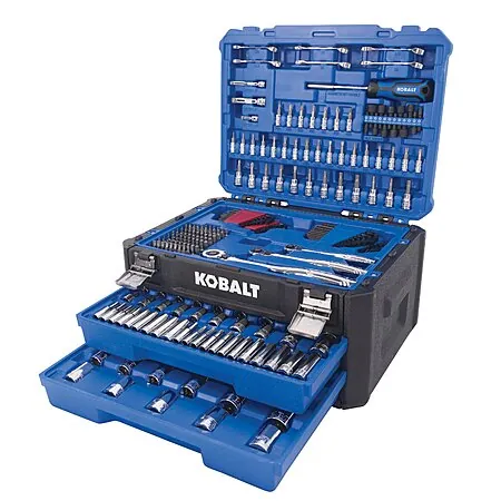 302-Pc Kobalt Metric & SAE Mechanics Tool Set w/ Hard Case