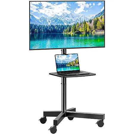 Perlesmith Mobile Rolling 23"-60" TV Stand Cart