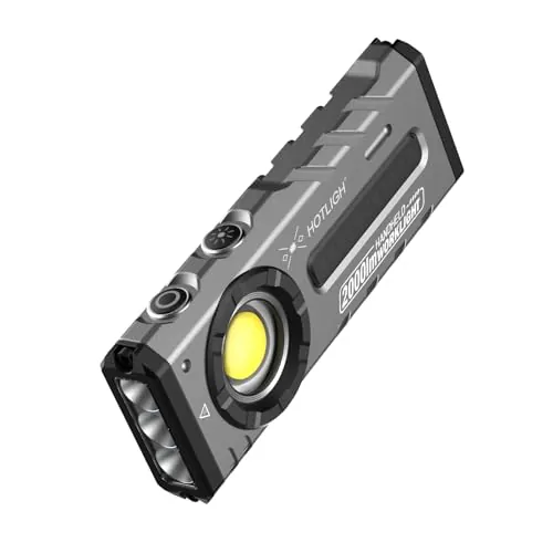 HOTLIGH ZF8313b EDC Flashlight Rechargeable, 2000 Lumens, RGB, UV