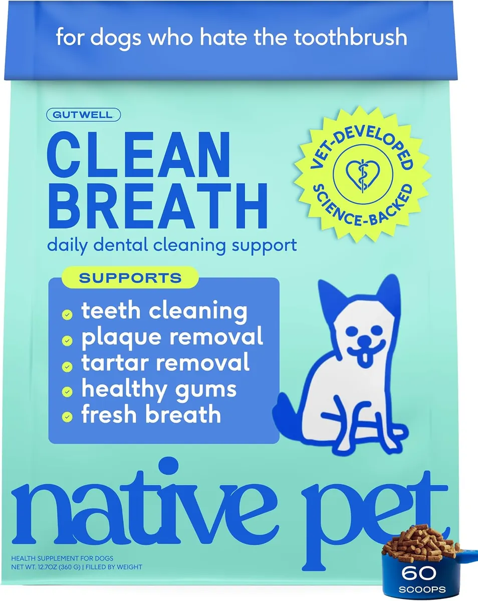 Native Pet Clean Breath Dog Dental Care 60 Scoops