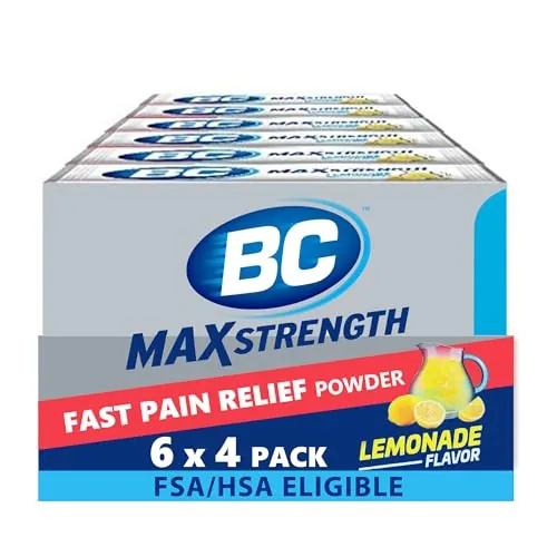 BC Max Strength Headache Pain Relief Powder (Lemonade) 6-Pack