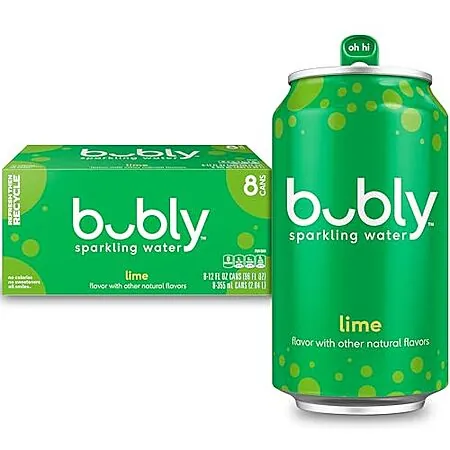8-Pk 12-Oz Bubly Sparkling Water (Lime)