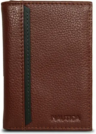 Nautica Men's Leather RFID Trifold Wallet