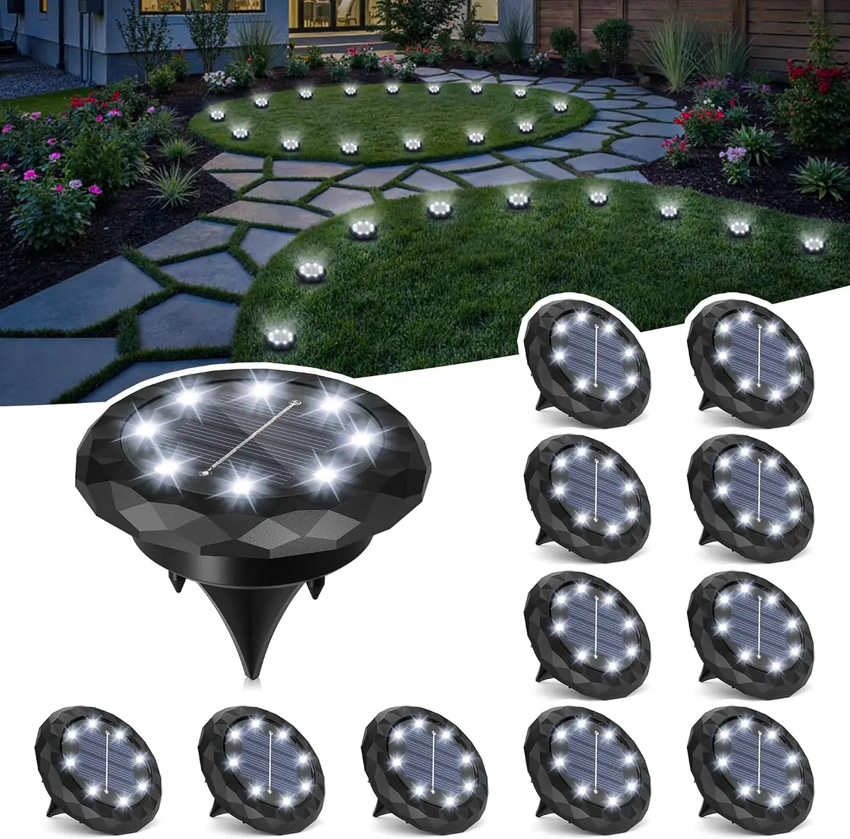 Solpex Small Solar Ground Lights 12 Pack