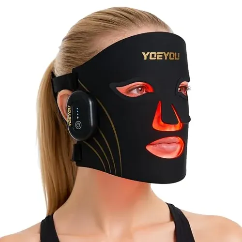 YOEYOU Wireless Red Light Face Mask with 4 Modes