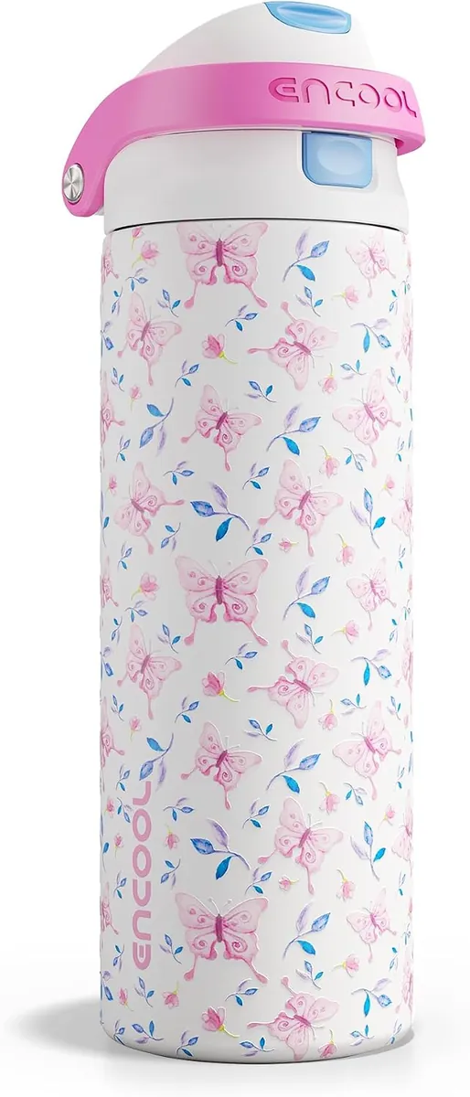 Stainless Steel Water Bottle w/ Straw