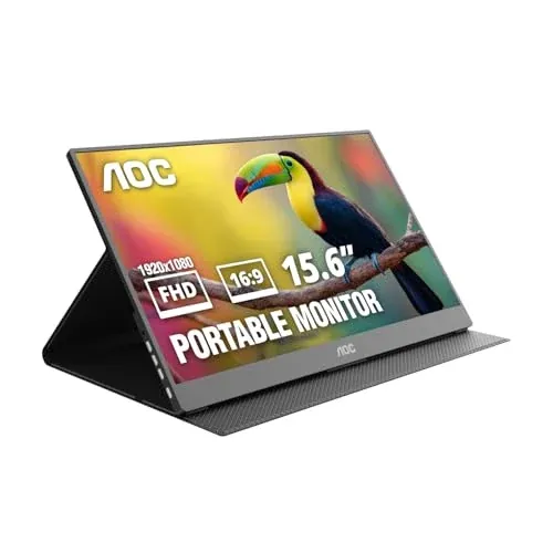 AOC 16T20 15.6" Portable Monitor, FHD 1080p 60Hz IPS