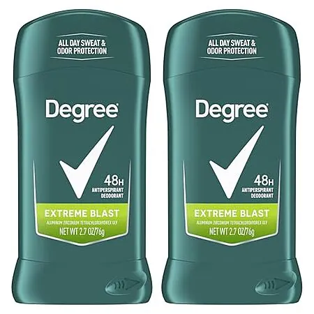 Select Accts: 2-Pk 2.7-Oz Degree Men's Antiperspirant Deodorant (Extreme Blast)