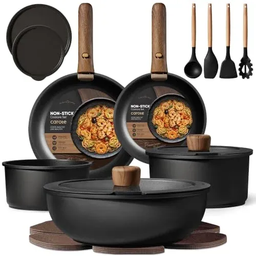 CAROTE 19-Piece Non-Stick Pots and Pans Set
