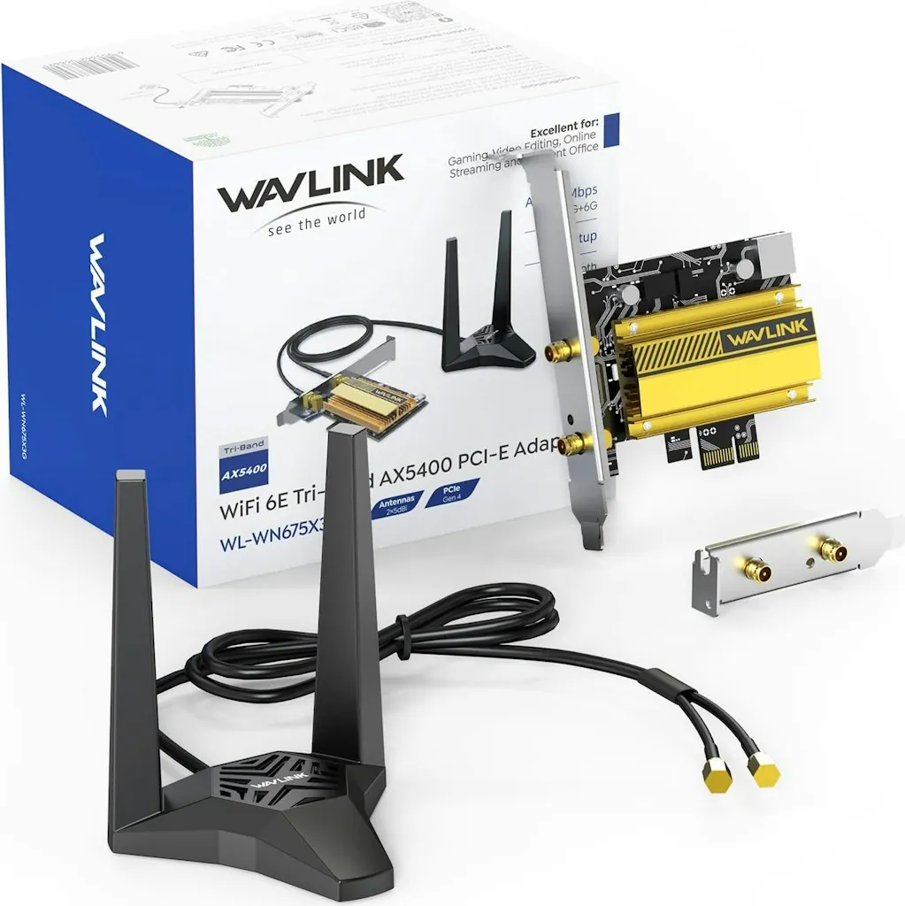 Wavlink AXE5400 PCIe WiFi 6E Card w/ Bluetooth 5.3