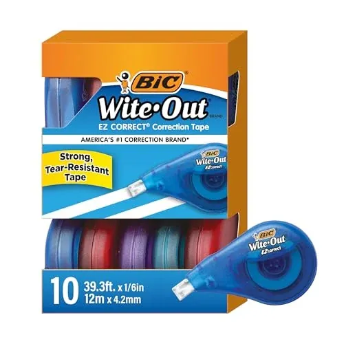 BIC Wite-Out EZ Correct Tear-Resistant Correction Tape 39.3 ft 10 Count