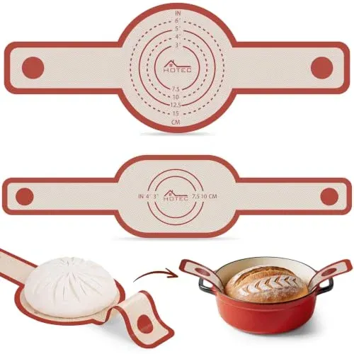 HOTEC 2-Piece 0.7MM Silicone Bread Sling for Dutch Oven