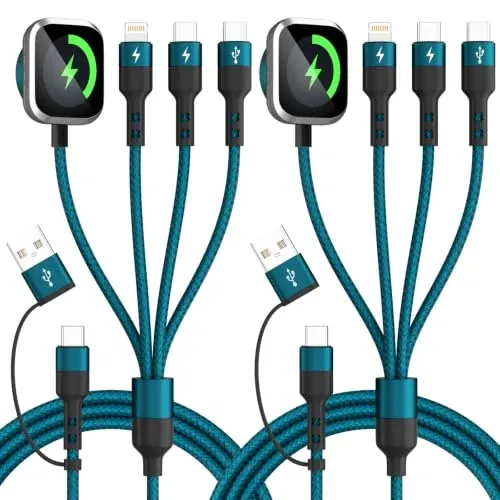 USBA/C Charging Cords for Apple Watch Charger - 2 Pack