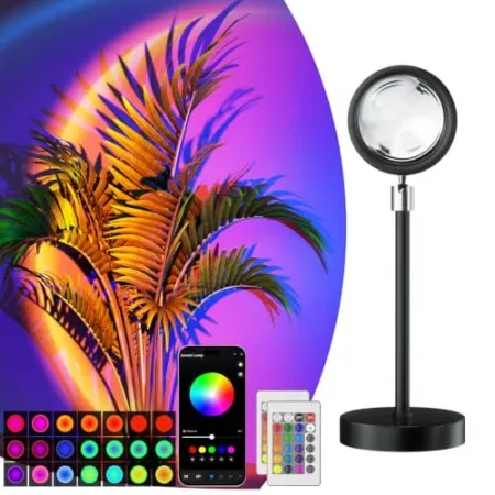 Bavcieu Sunset Lamp Projector w/ Remote Control, App
