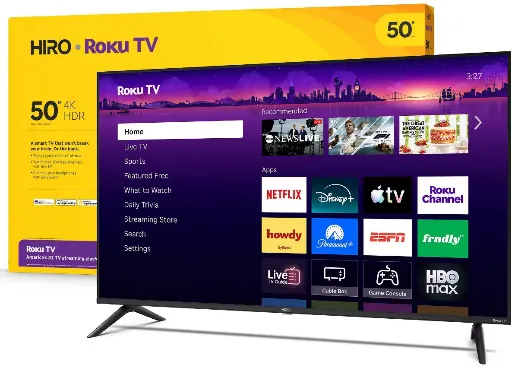 Hiro 50" 4K HDR Smart Flat Screen LED Television