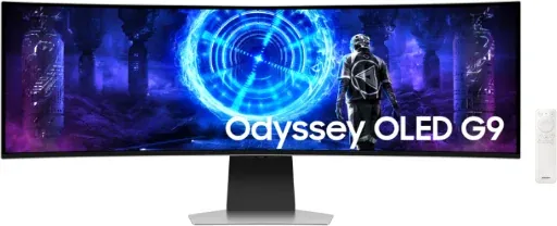 49" Samsung Odyssey G95SD Dual QHD 240Hz OLED Curved Gaming Monitor + 27" 1080p IPS Monitor