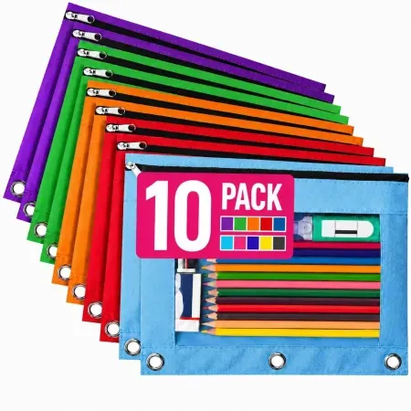 Forvencer 10 Pencil Pouches For 3 Ring Binders