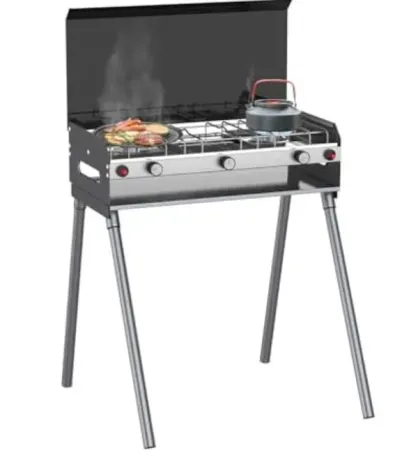 15,000 BTU CAMPLUX 2-Burner & Grill Propane Camping Stove