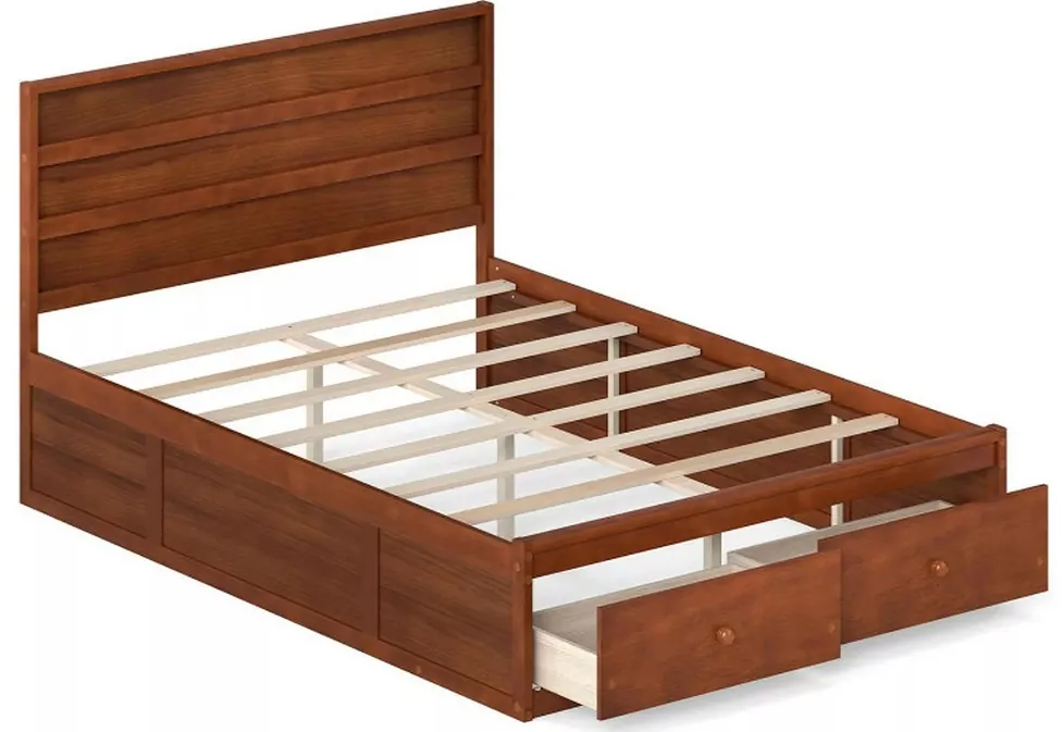 Full Size Wooden Platform Bed Frame by Sugift