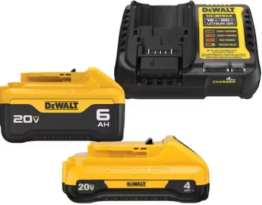 DeWALT 20V Max Lithium Ion 6.0Ah + 4.0Ah Battery/Charger Starter Kit