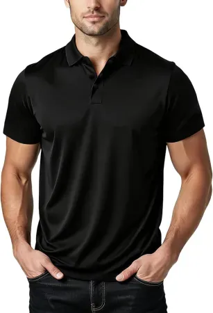 BKMBKM Men's Quick Dry Moisture Wicking Slim Fit Polo Shirt