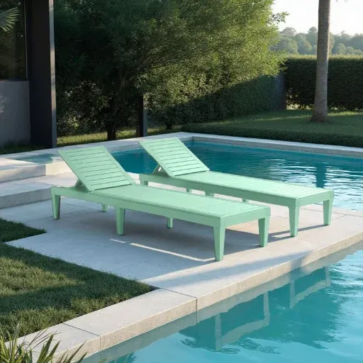 Latitude Run Adjustable Outdoor Polyresin Chaise Lounge Chair Set 2-Pack