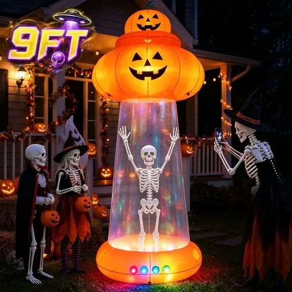 9-Foot Inflatable Halloween Pumpkin UFO