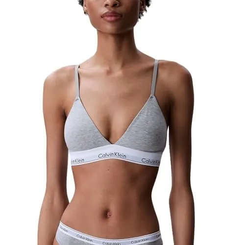(Prime Deal) Calvin Klein Women's Modern Cotton Lightly Lined Triangle Wireless Bralette