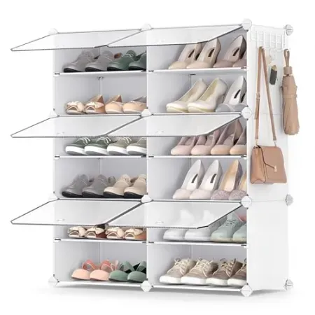 SONGMICS 6-Tier Shoe Rack w/ Doors (24 pairs)