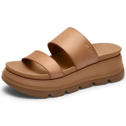 Vilanva Women's Platform Slip on Sandals