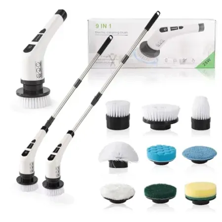 XBllcyiv Electric Spin Scrubber with 9 Brush Heads